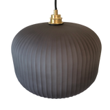 SMITH&SMITH Ashter Hand-blown Lantern Pendant in Matte-Grey Glass