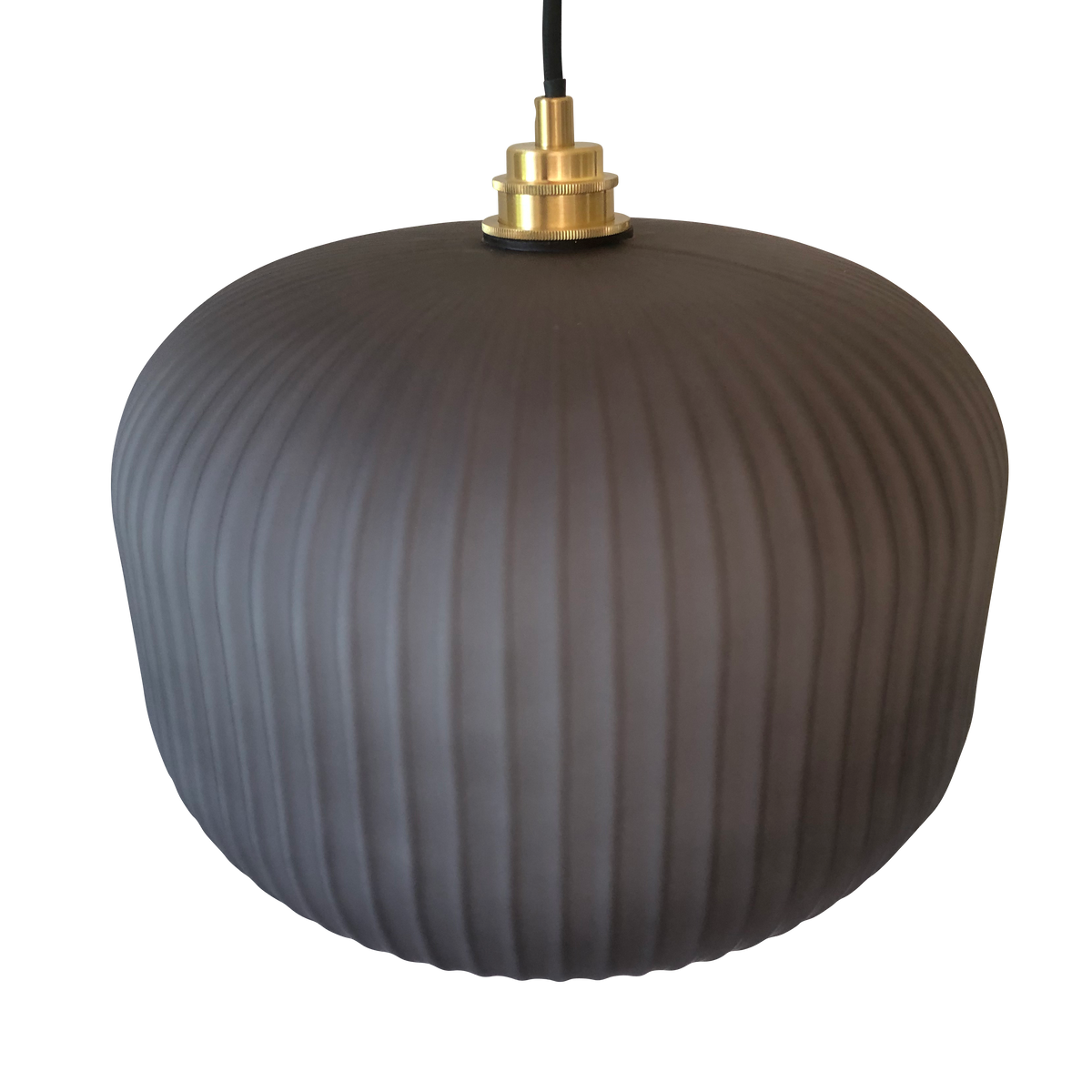SMITH&SMITH Ashter Hand-blown Lantern Pendant in Matte-Grey Glass