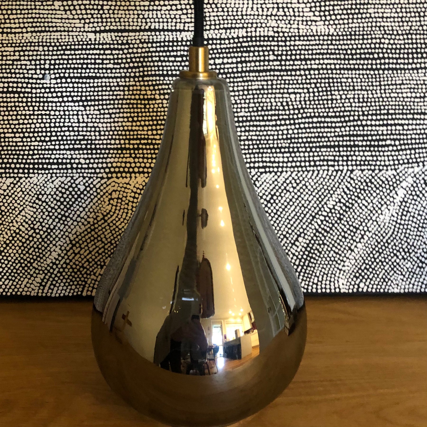 Allard Rippled Teardrop Pendant Clear or Smoke Glass